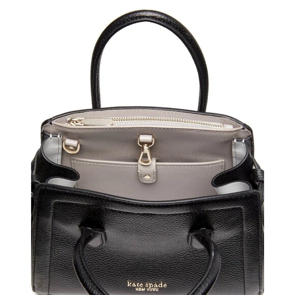 New Kate Spade Knott Pebble Leather Mini Satchel Black - Picture 6 of 8